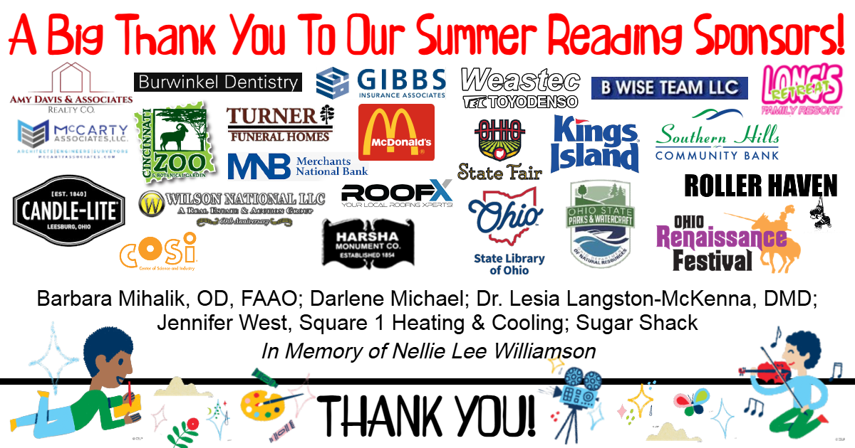 A thank-you to the various donors to the Summer Reading Program