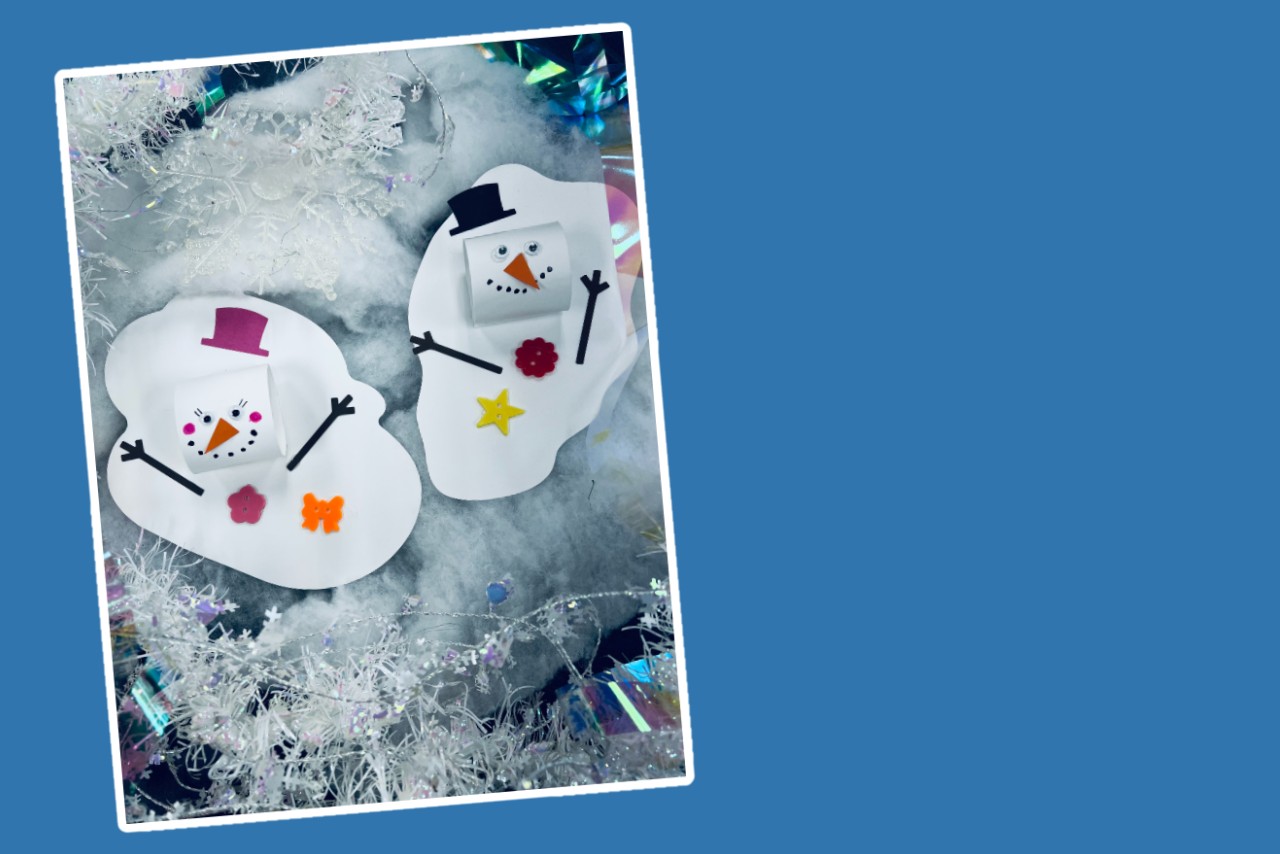 Melting snowman kids' paper craft